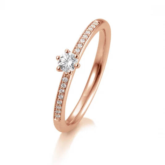 SOFIA DIAMONDS Prsten 14 k růžové zlato s diamanty 0,23 ct prsten BE41/05804-R
