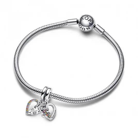 PANDORA náramek Puzzle Piece Hearts Friendship