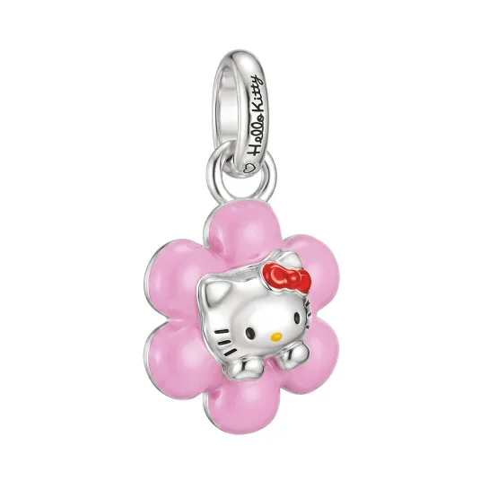 THOMAS SABO CONNECT přívěsek charm Hello Kitty pink flower přívěšek CC1358-M06-9