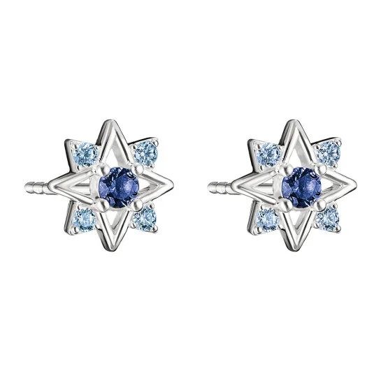 THOMAS SABO náušnice Star with blue stones náušnice H2380-166-1