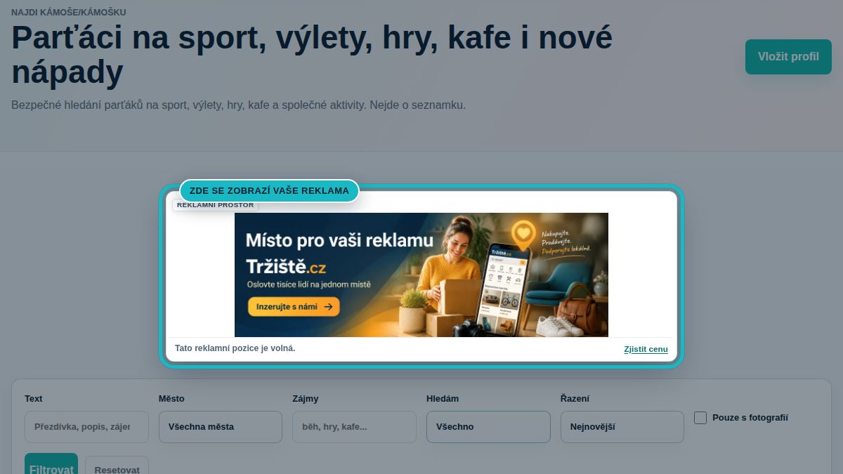 Náhled stránky Lidé a profily se zvýrazněnou pozicí Lidé a profily
